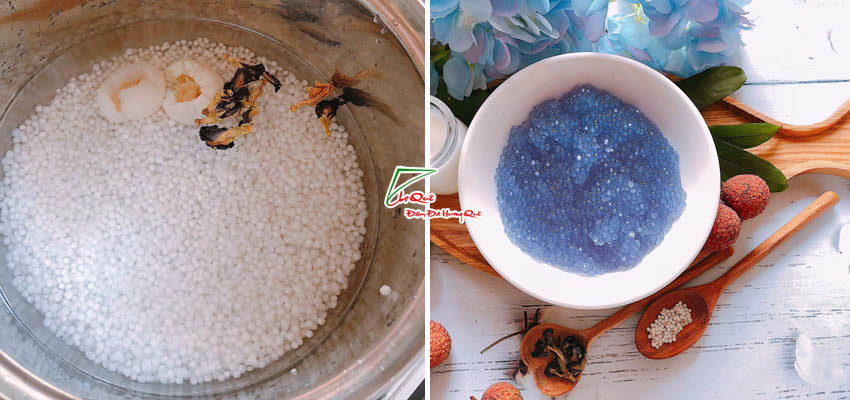 Nấu bột b&aacute;ng hoa đậu biếc